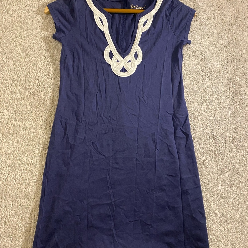 Lilly Pulitzer Blue Dress with White Detailing